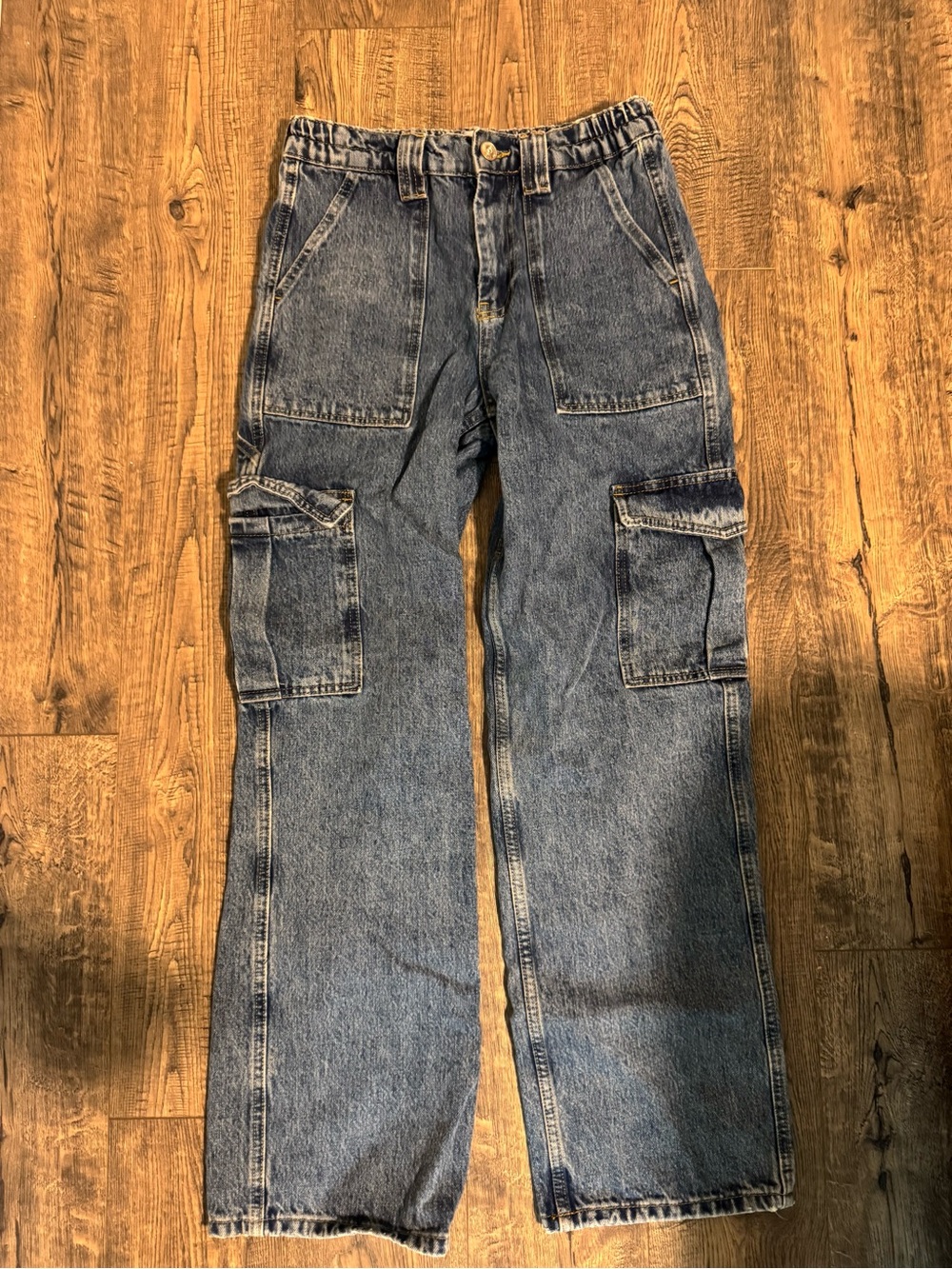 BDG Denim Skate Jeans - Medium Blue with Yellow Stitching Size W27xL32